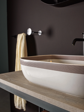 GLAM SFERE FASCIA - Countertop rectangular ceramic washbasin by Scarabeo Ceramiche - view 3
